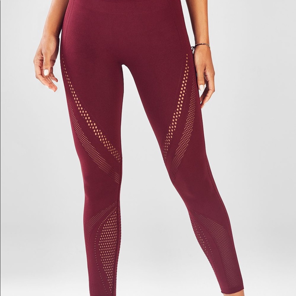 Fabletics Green Sculpt knit high waisted mesh, 7/8